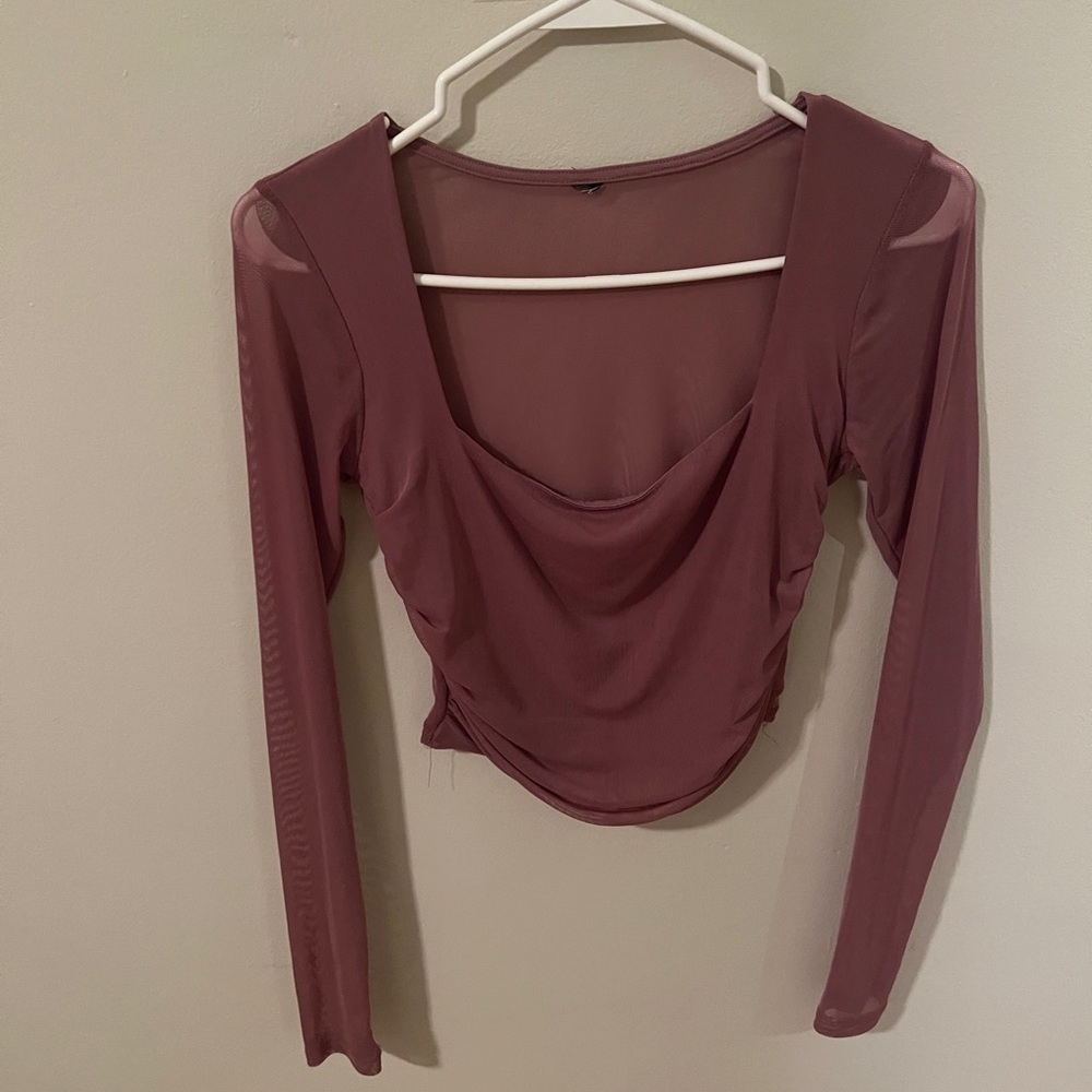 Pink meshed back long sleeve